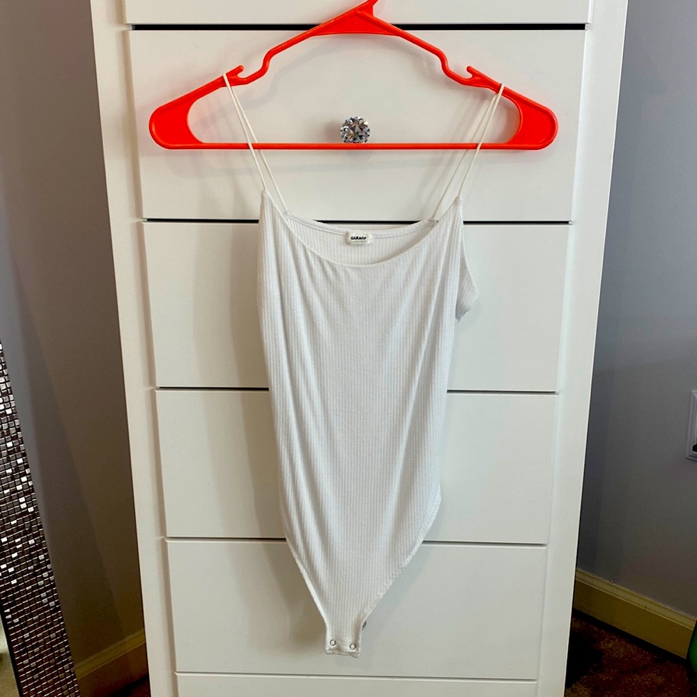 White Ribbed Bodysuit